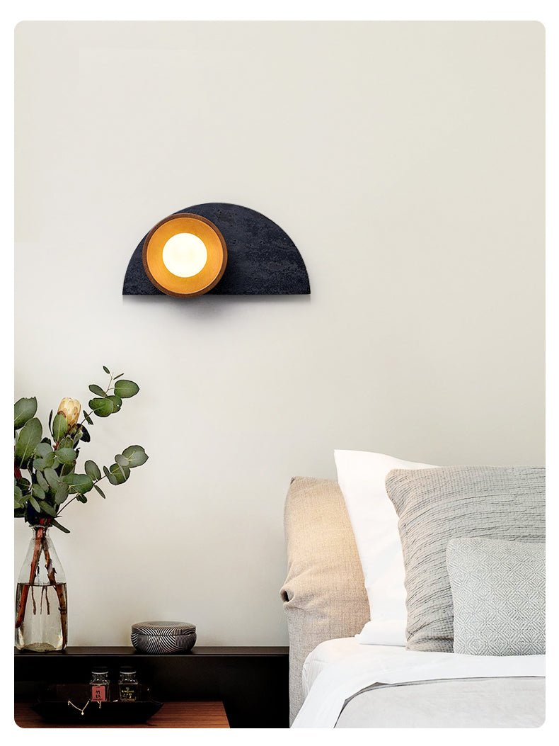 Luca Artistic Wood Travertine Wall Lamp