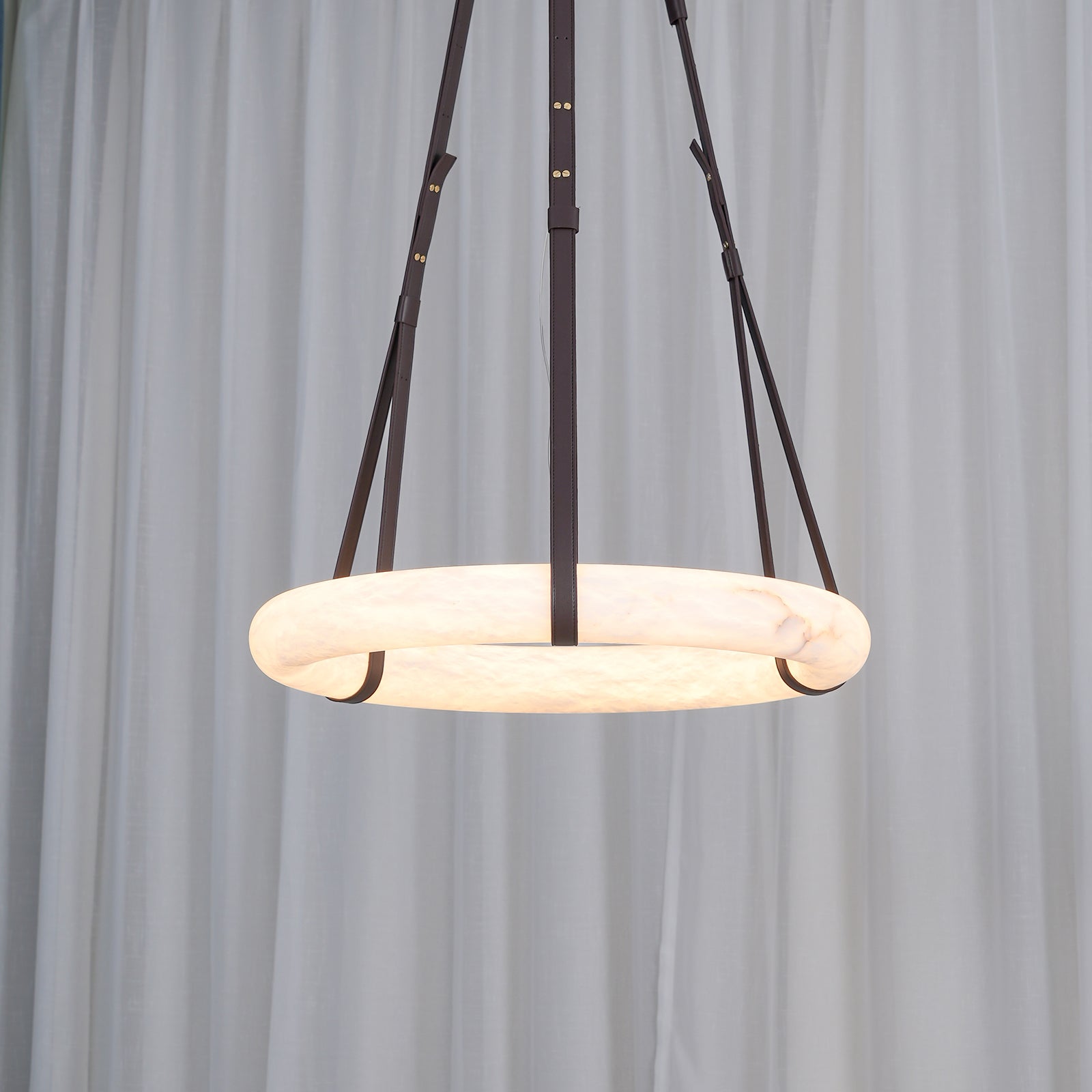 Tarys Alabaster Chandeliers  Ring Leather Strap Version B
