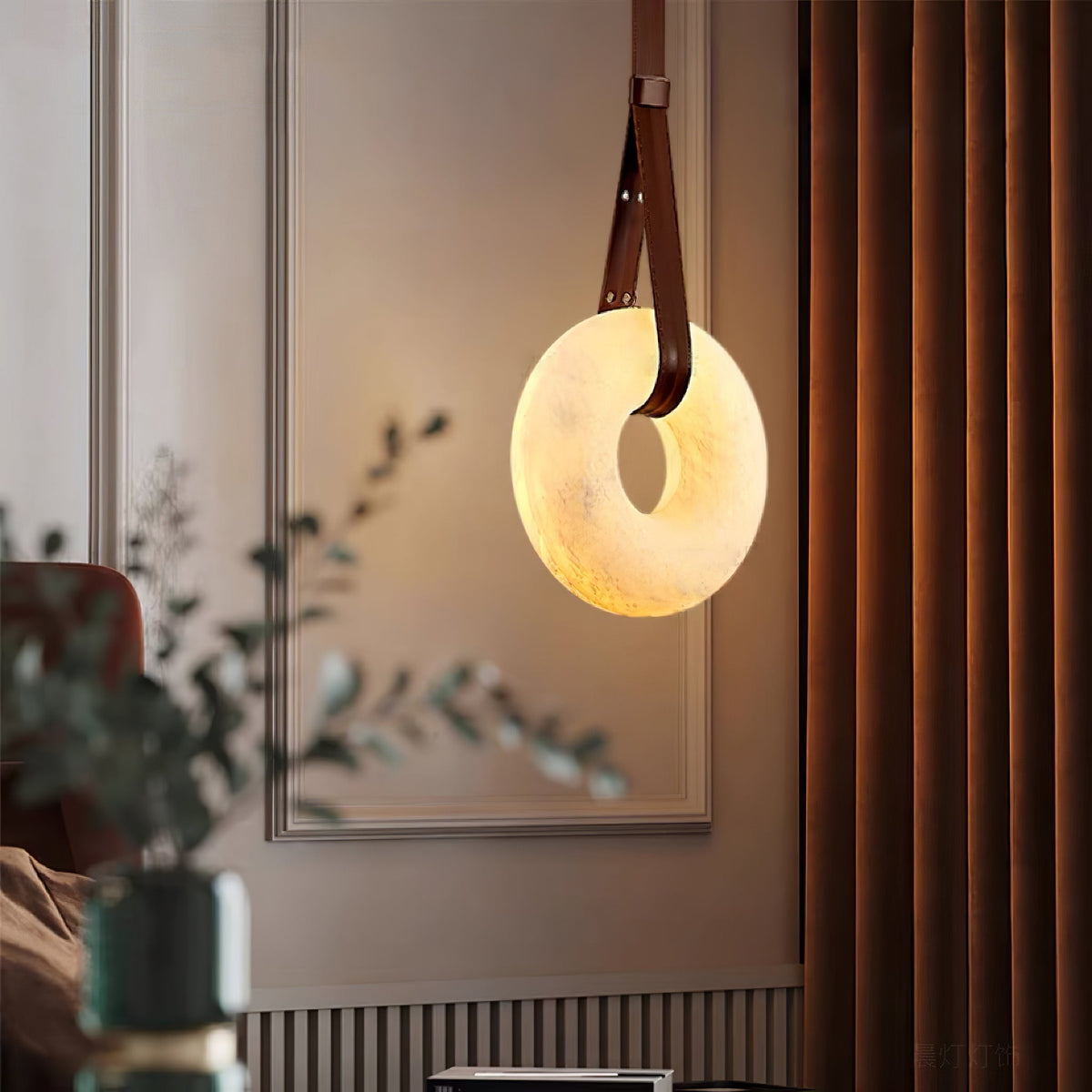 Tarys Alabaster Chandeliers  Ring Leather Strap Version B