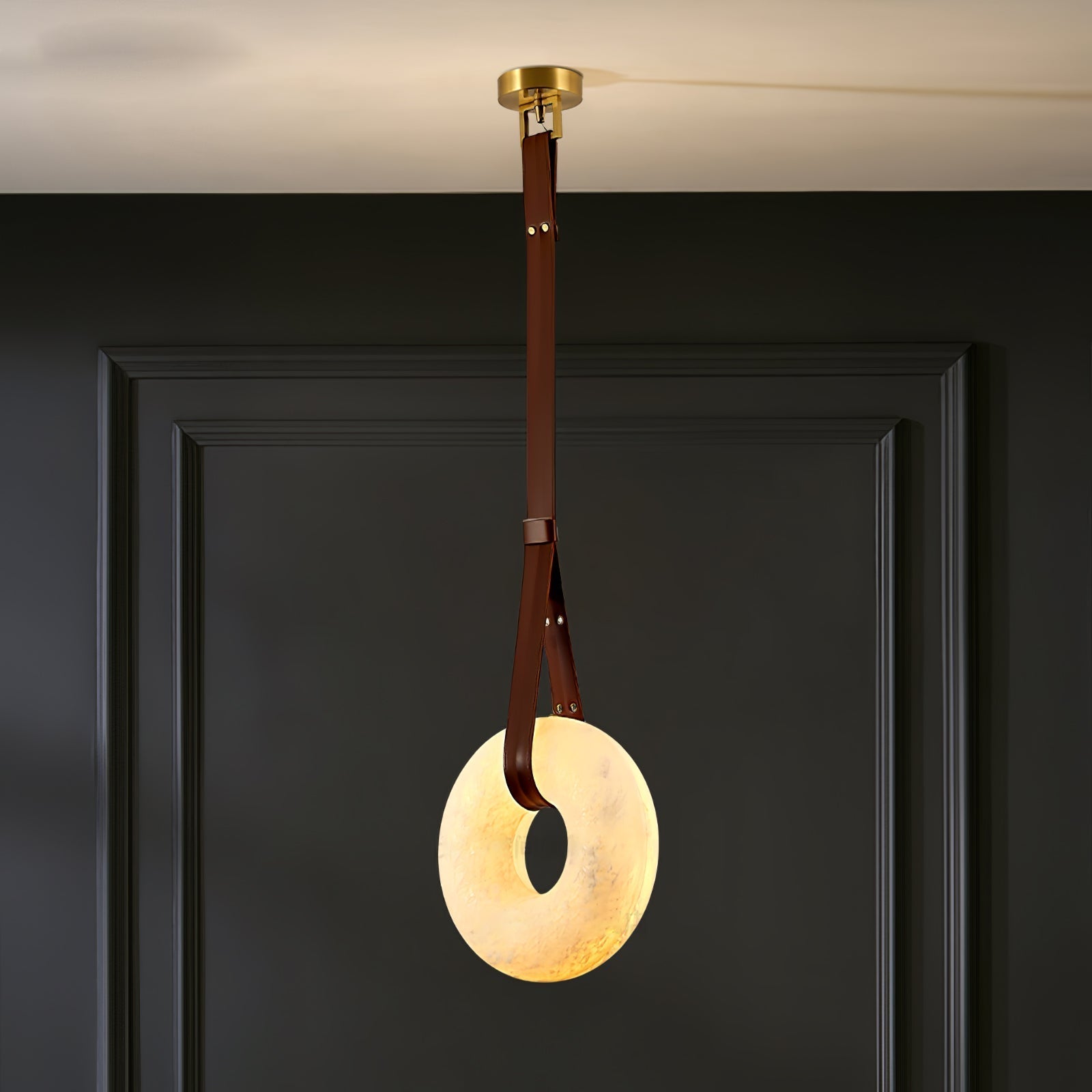 Tarys Alabaster Chandeliers  Ring Leather Strap Version B