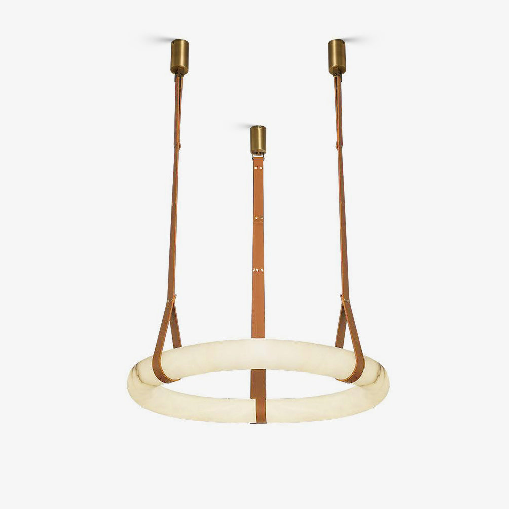 Tarys Alabaster Chandeliers  Ring Leather Strap Version B
