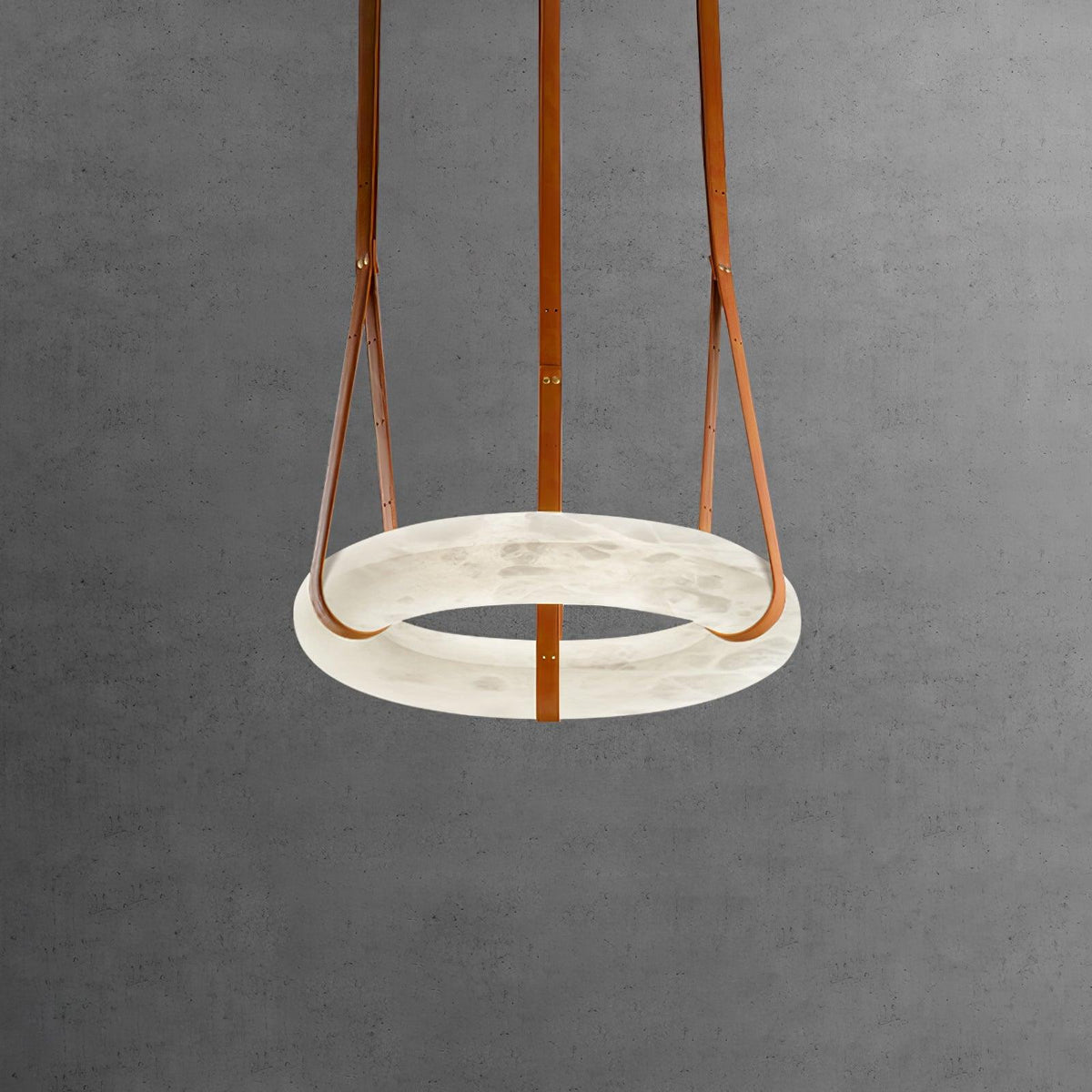 Lixor Alabaster Chandeliers  Ring Leather Strap  Version A