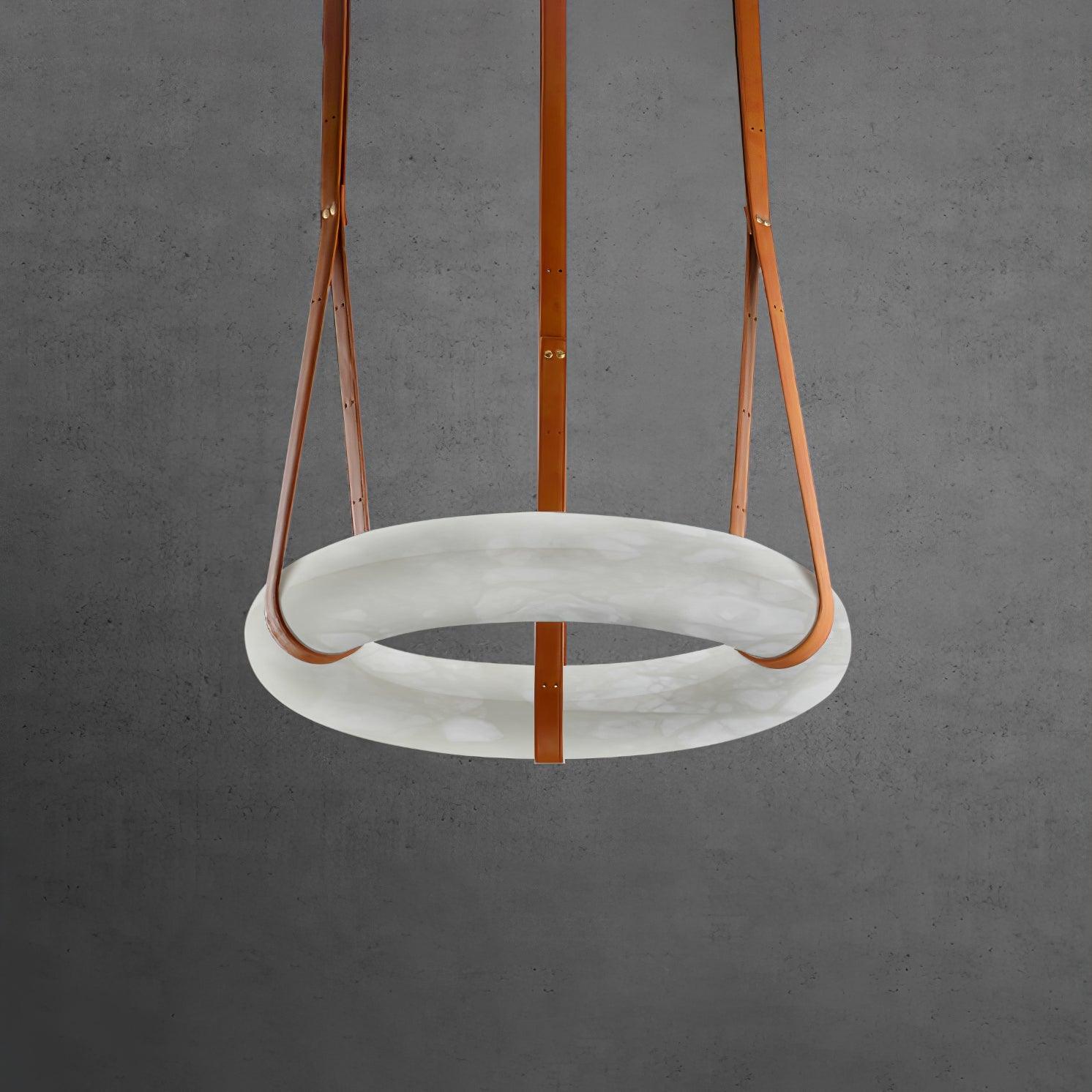 Lixor Alabaster Chandeliers  Ring Leather Strap  Version A