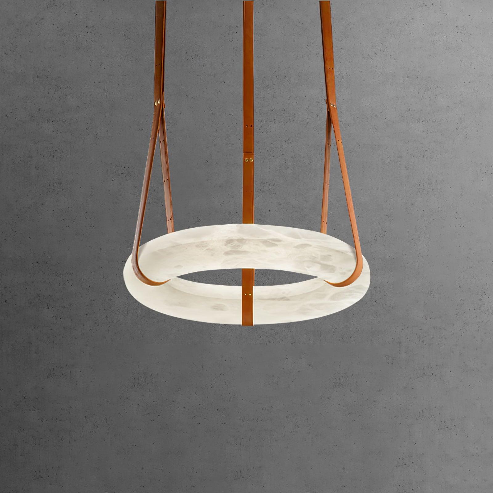 Lixor Alabaster Chandeliers  Ring Leather Strap  Version A