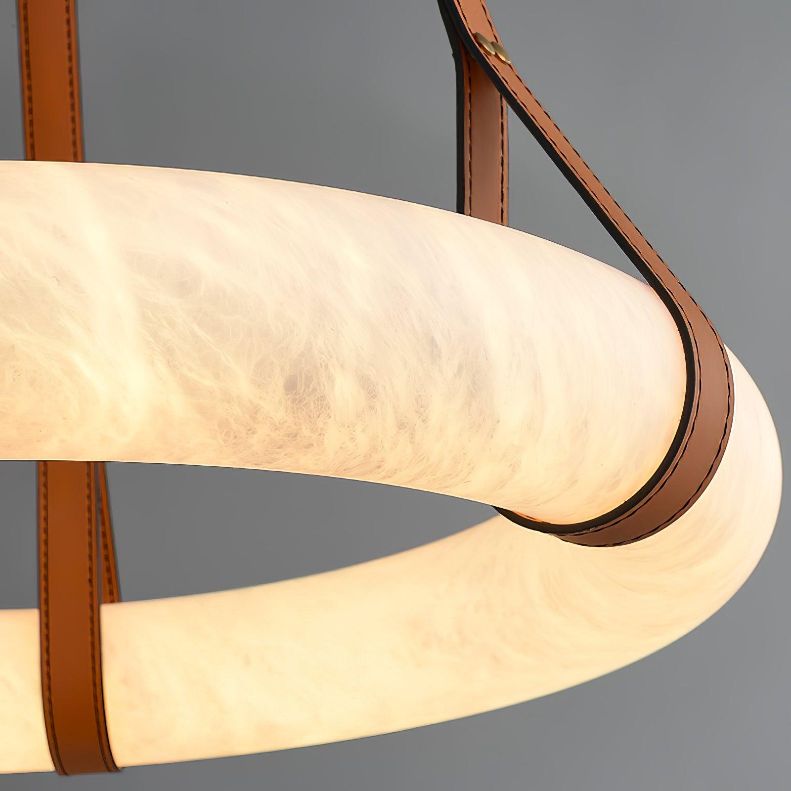 Lixor Alabaster Chandeliers  Ring Leather Strap  Version A
