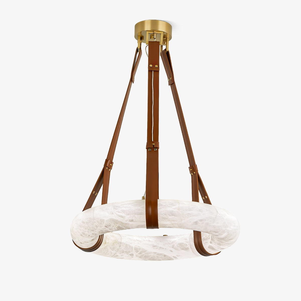 Lixor Alabaster Chandeliers  Ring Leather Strap  Version A