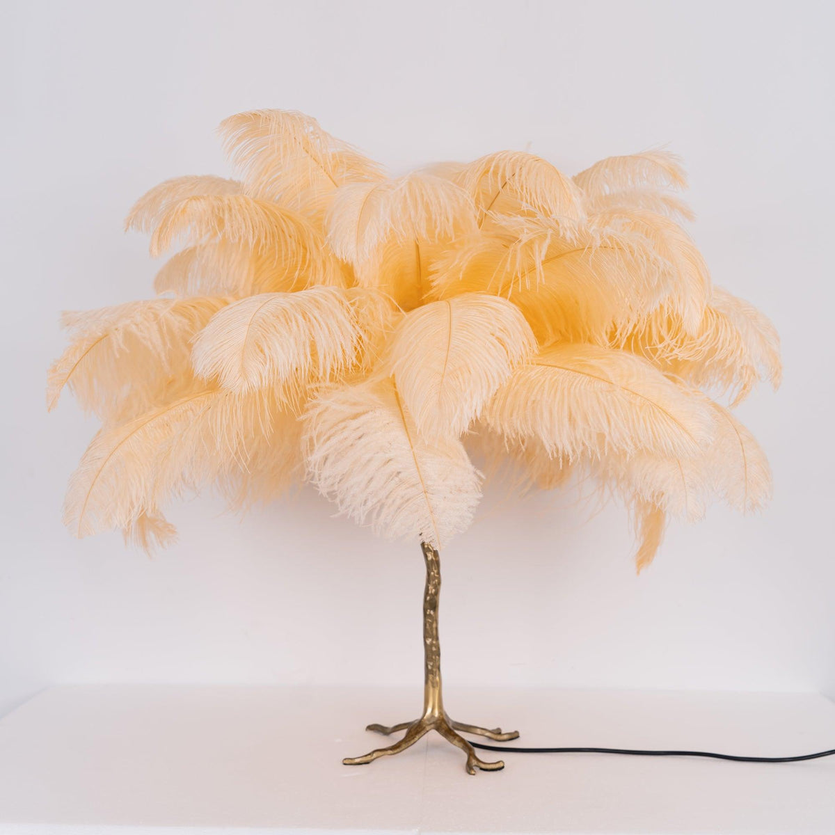 Ostrich Feather Table Lamp