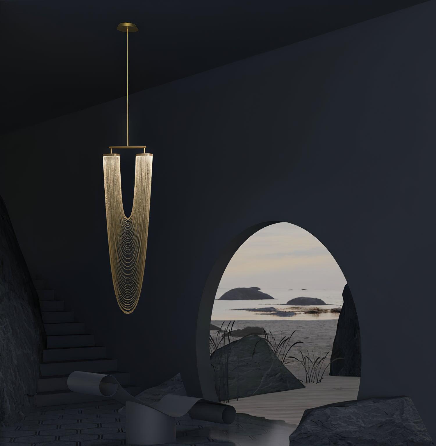 Apsht Pendant Light Copper Chain Sculptural Modern