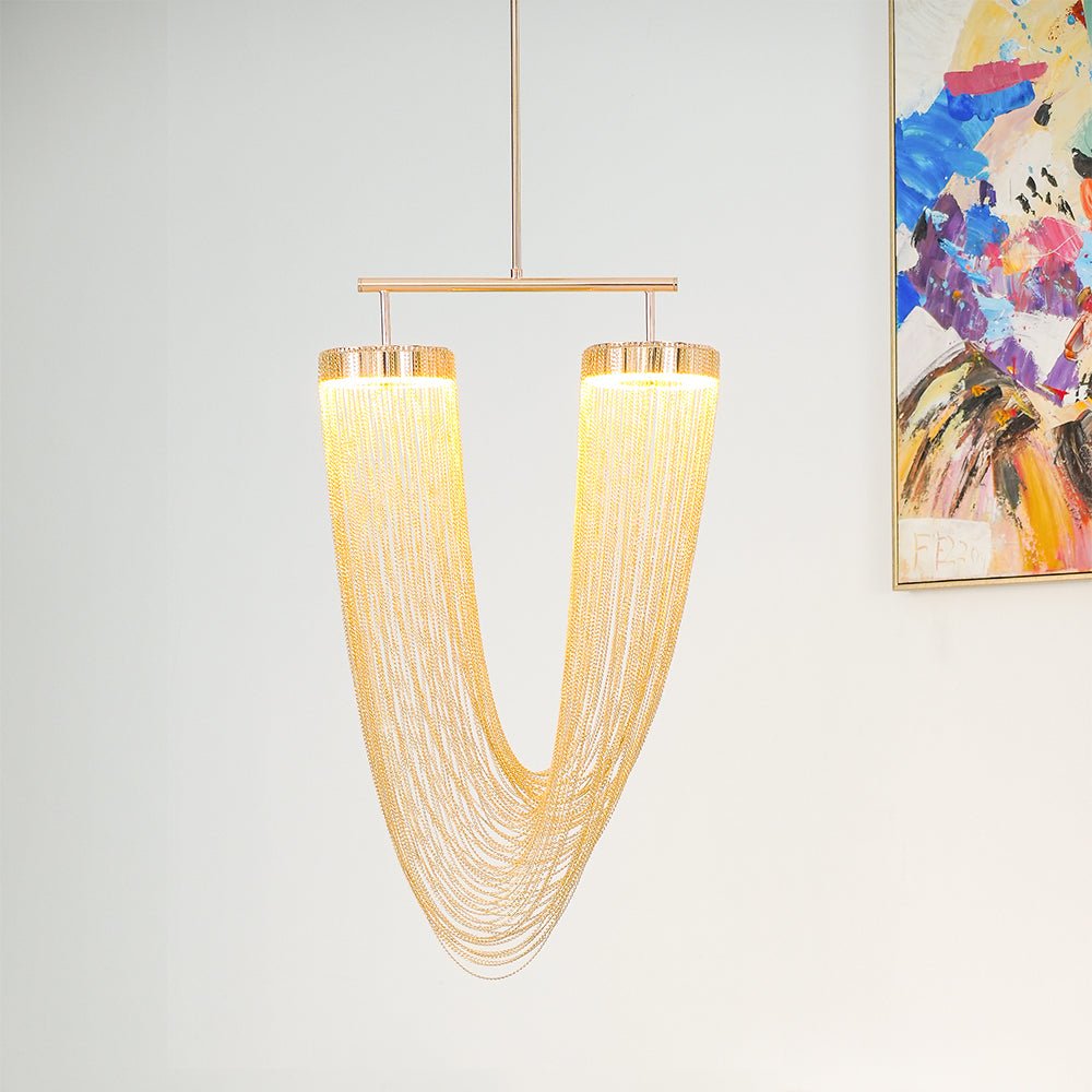 Apsht Pendant Light Copper Chain Sculptural Modern