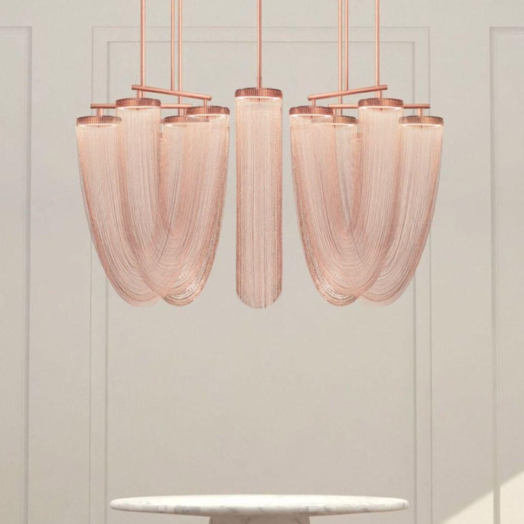 Apsht Pendant Light Copper Chain Sculptural Modern
