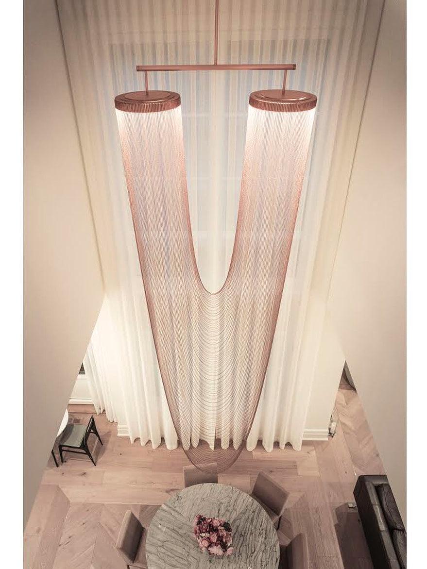 Apsht Pendant Light Copper Chain Sculptural Modern