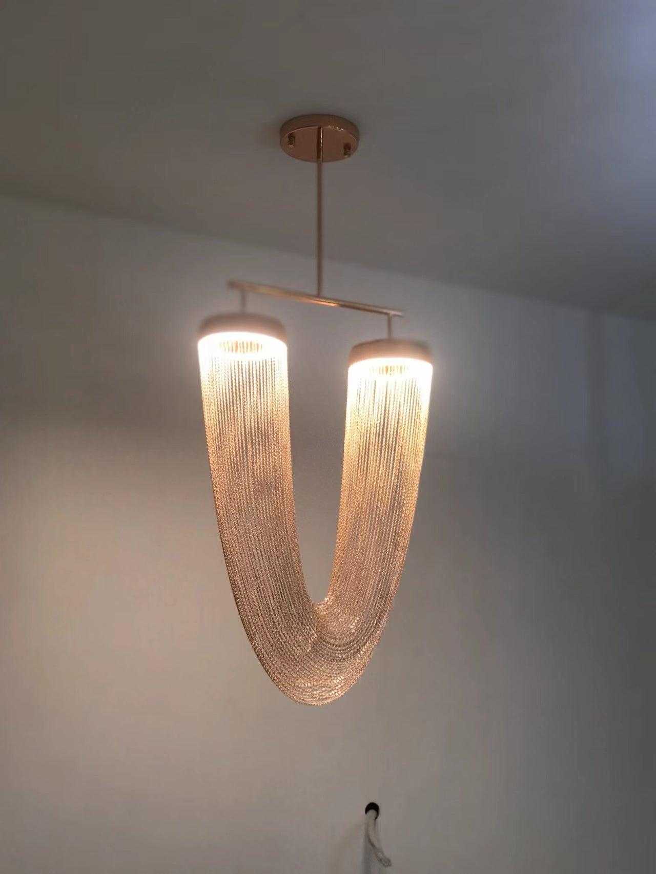 Apsht Pendant Light Copper Chain Sculptural Modern