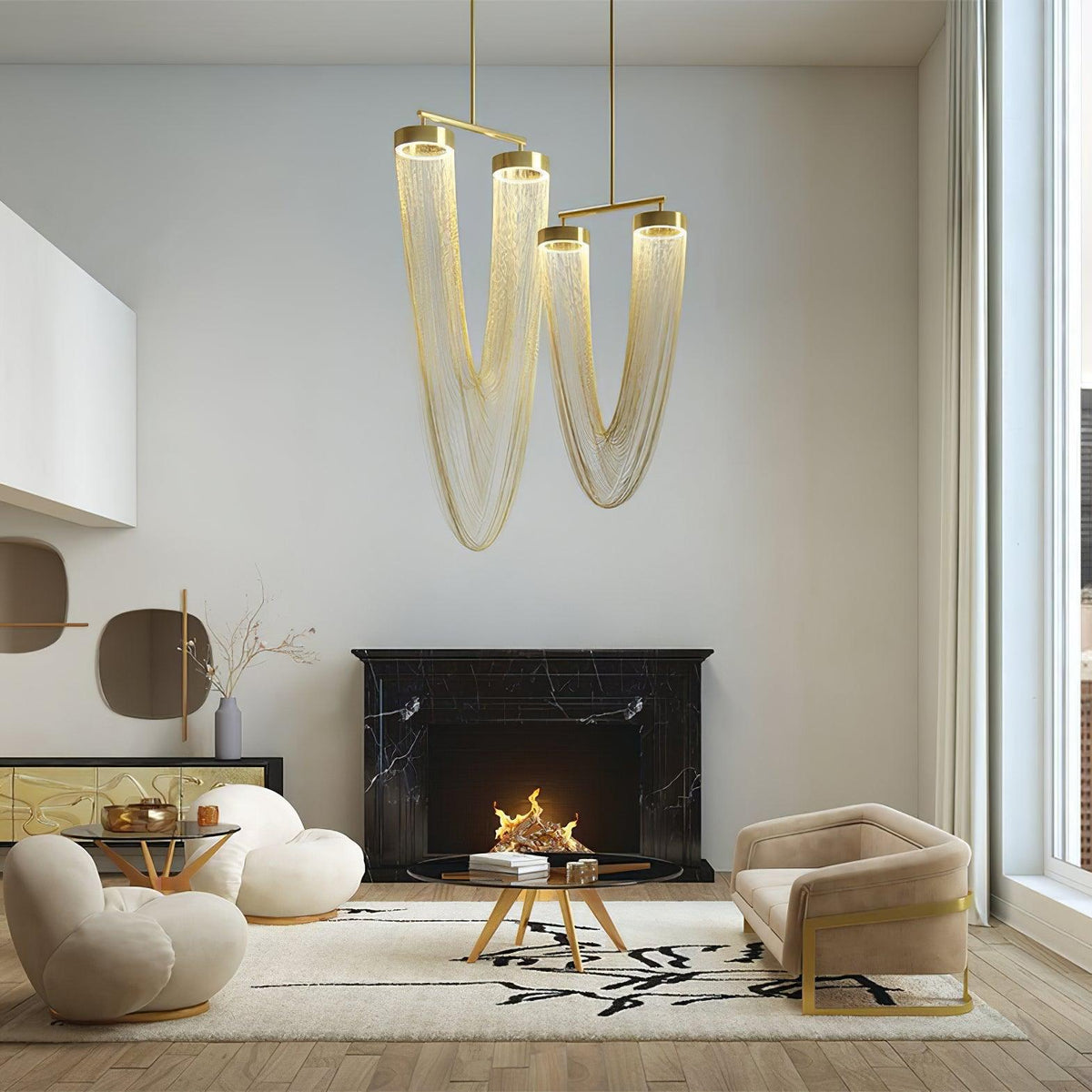 Apsht Pendant Light Copper Chain Sculptural Modern