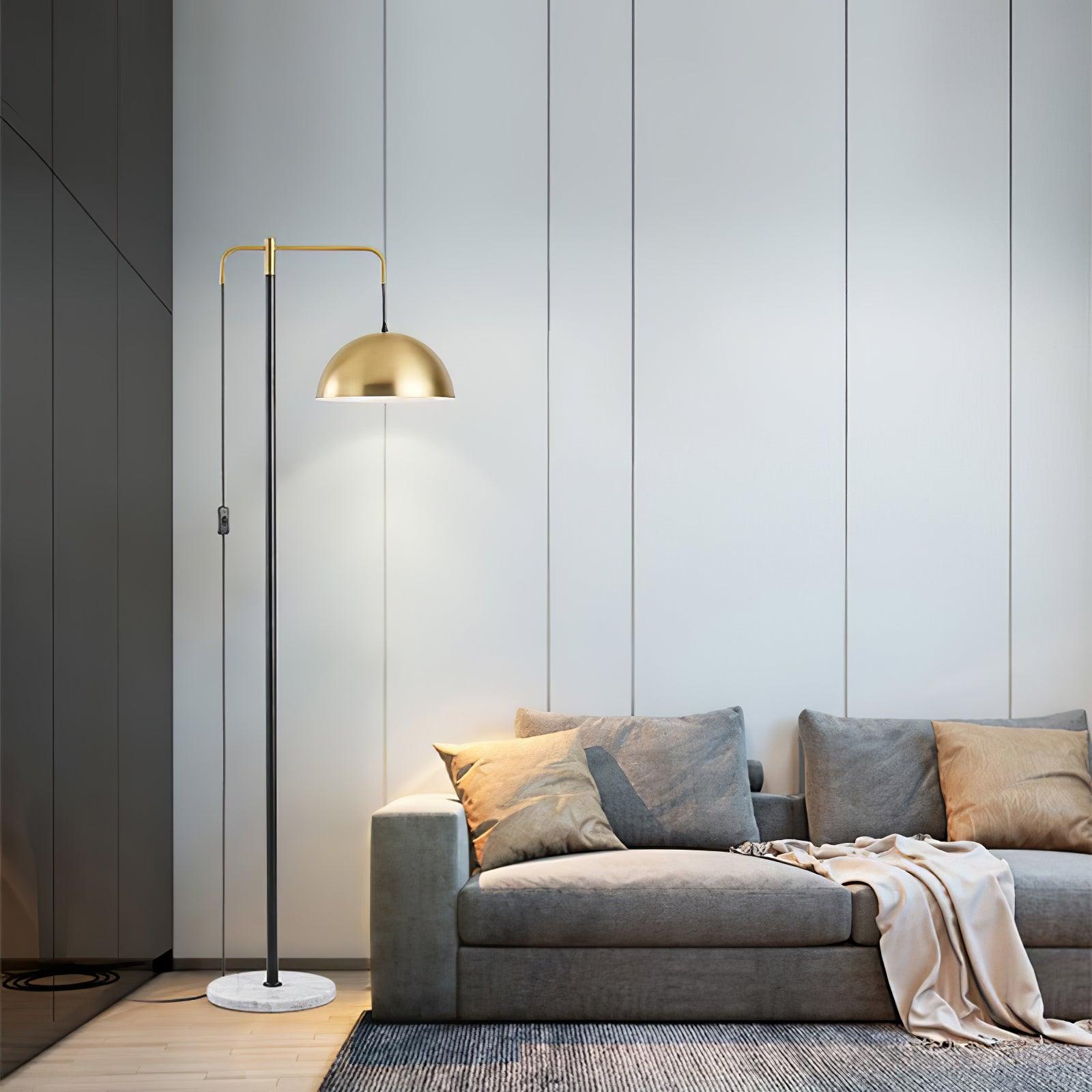 Lumirette Brass Arc Floor Lamp