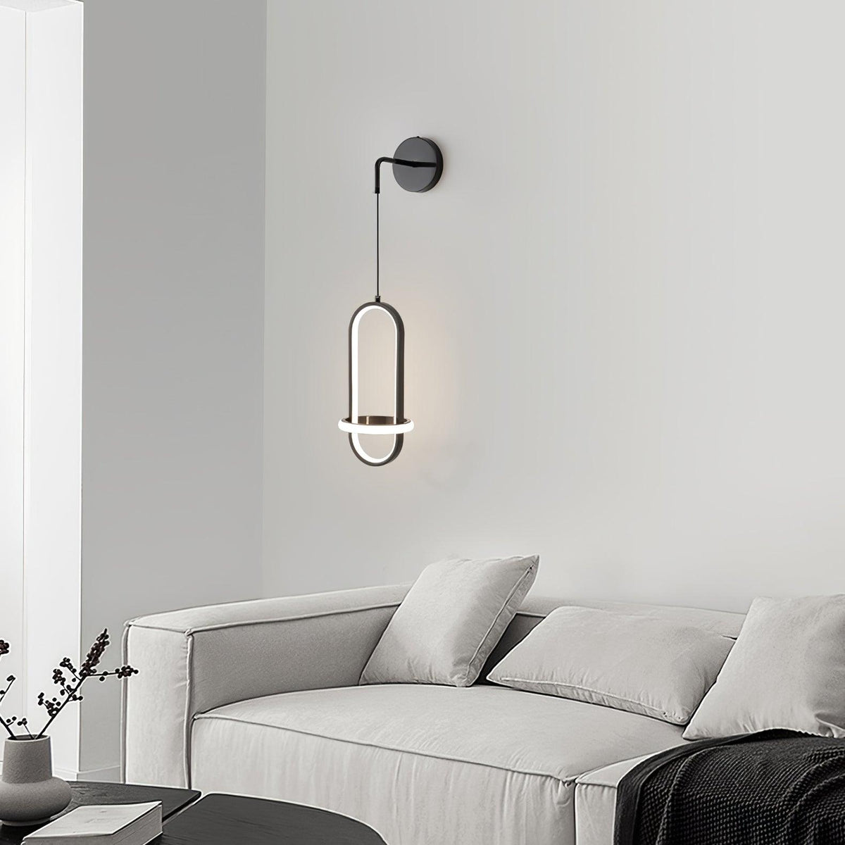 Vivianne Modern Minimalist Oval Brass Wall Light