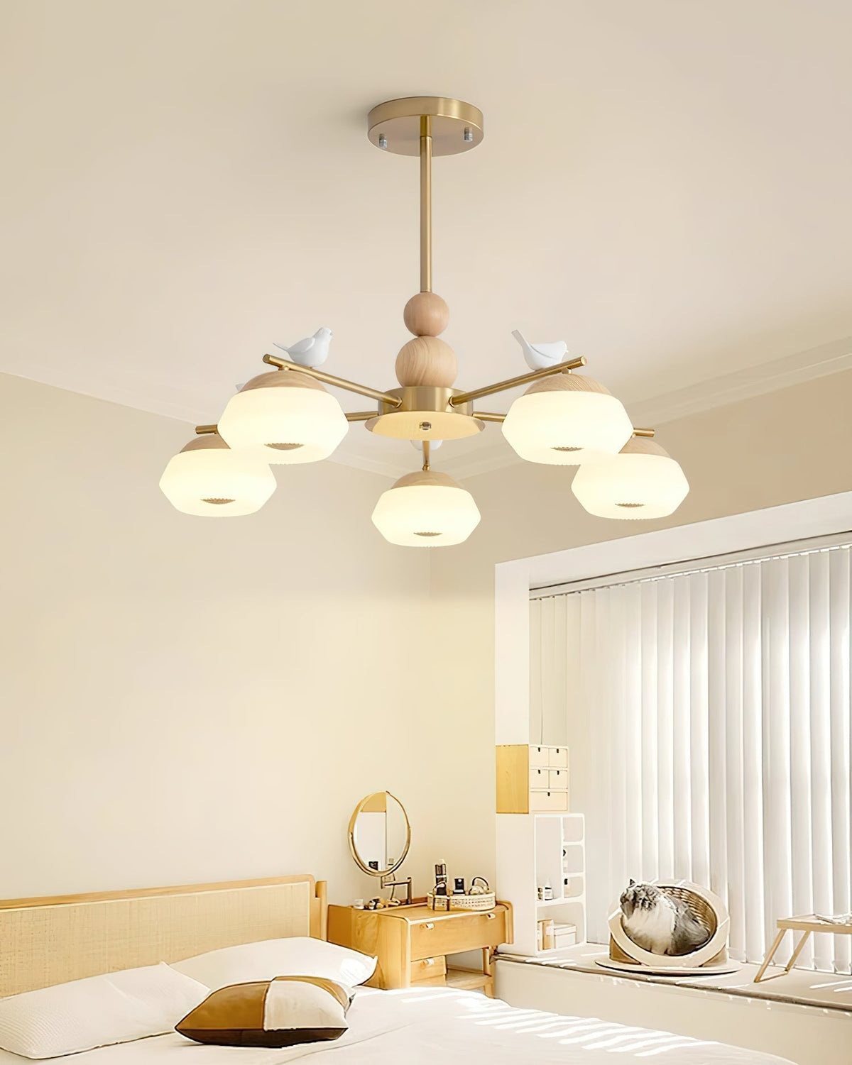 Orieraine Chandelier Brass Bird Ozawa Elegant