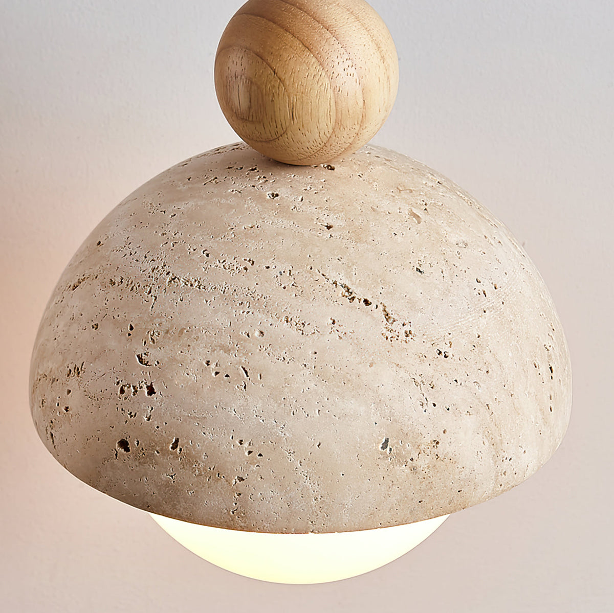 Vaire Pendant Light Travertine Dome Glass - Neutral Decor