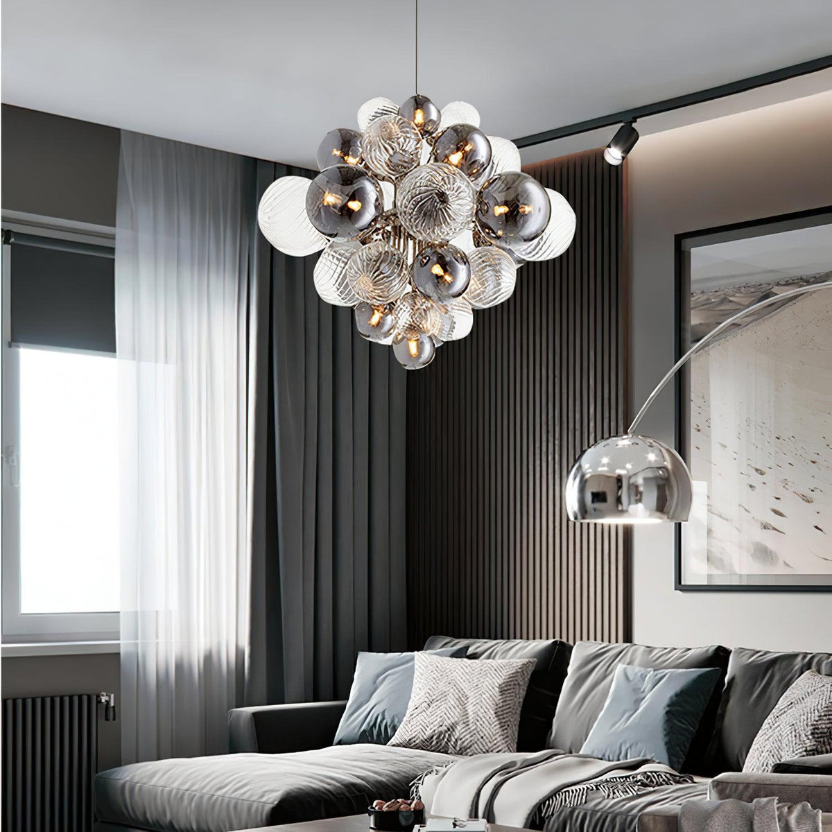 Eirorira Chandelier Pallocino Chrome Glass Ball