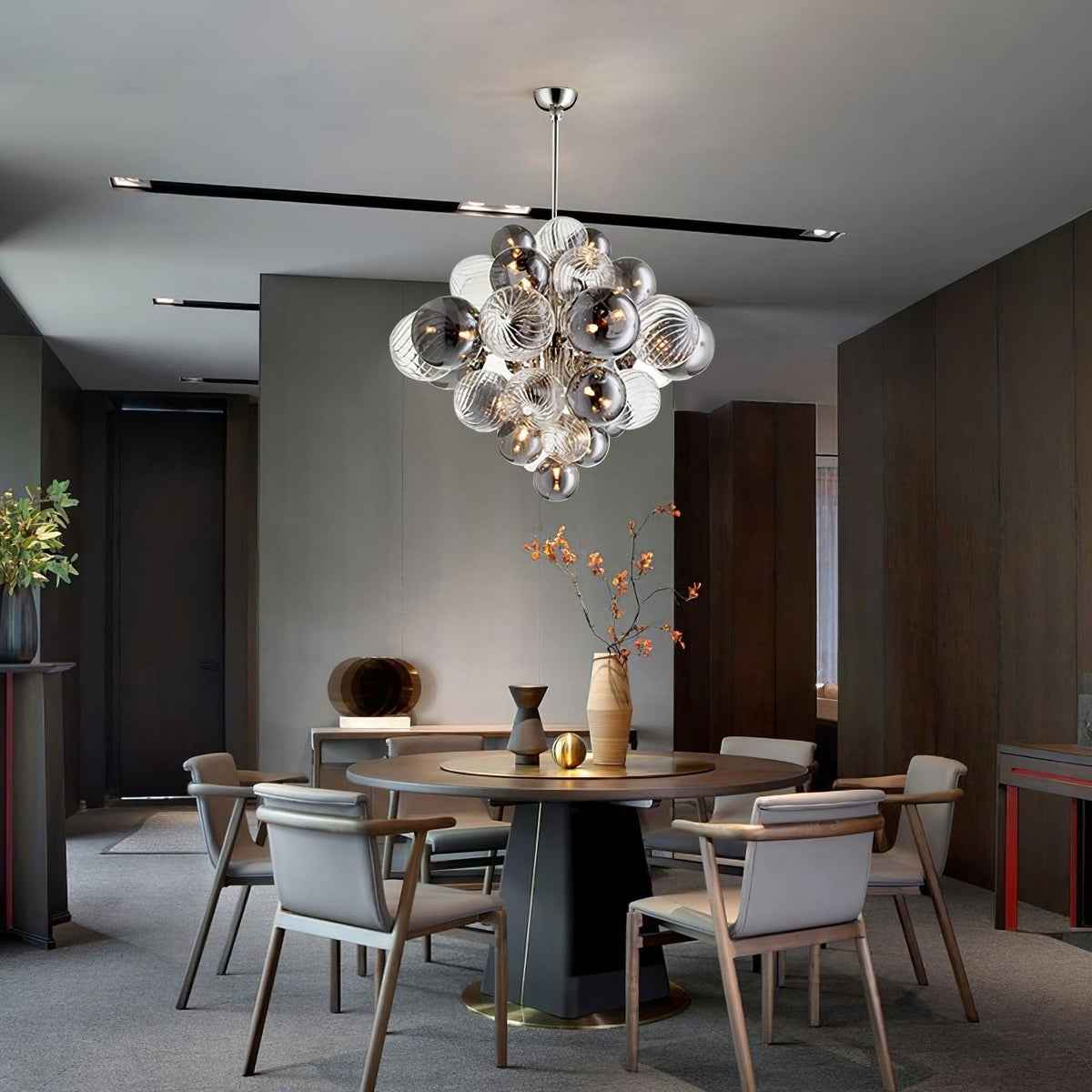 Eirorira Chandelier Pallocino Chrome Glass Ball