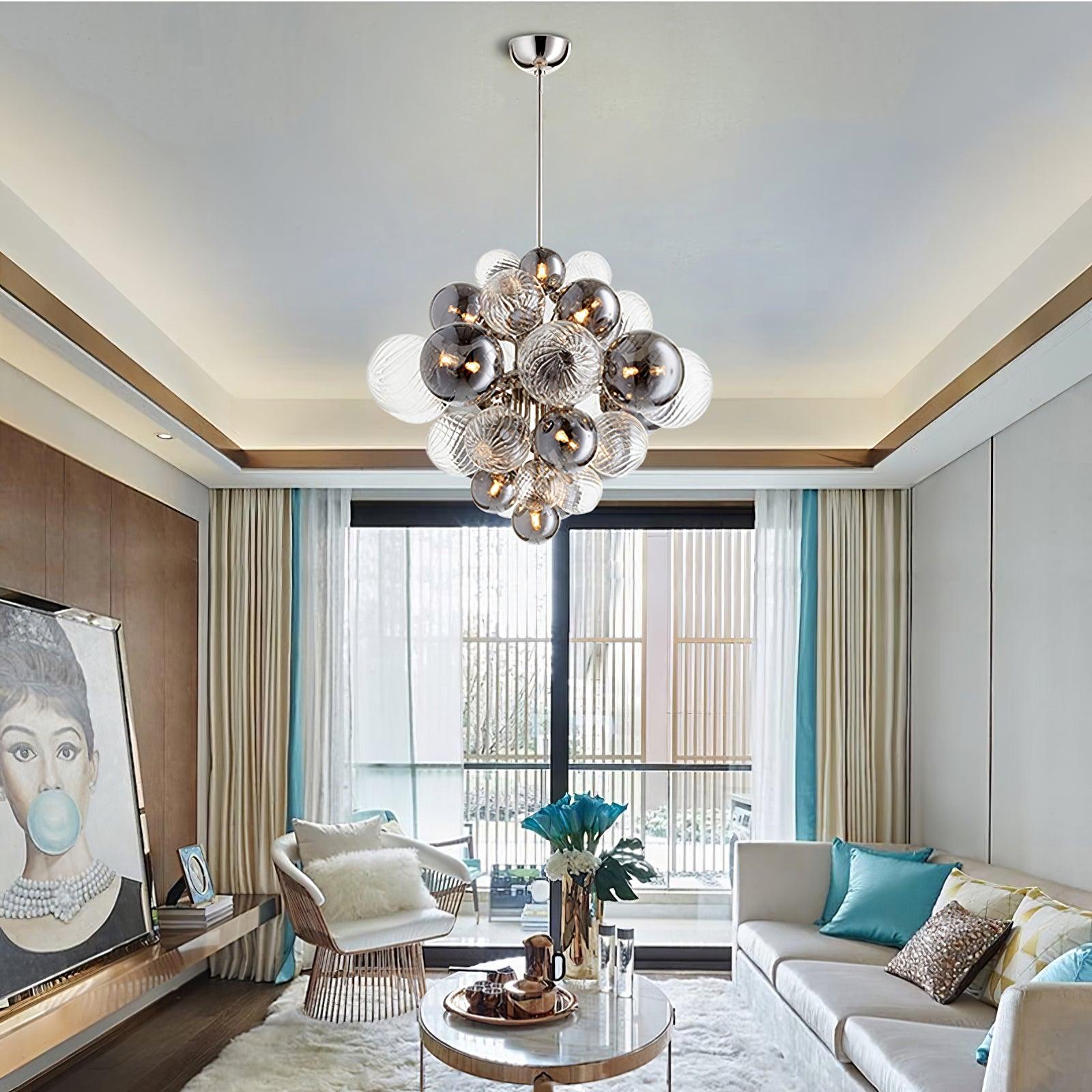 Eirorira Chandelier Pallocino Chrome Glass Ball
