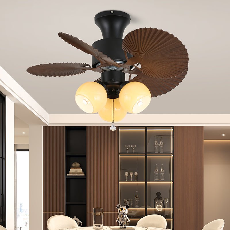 Celoine Tropical Glass Ceiling Fan Light