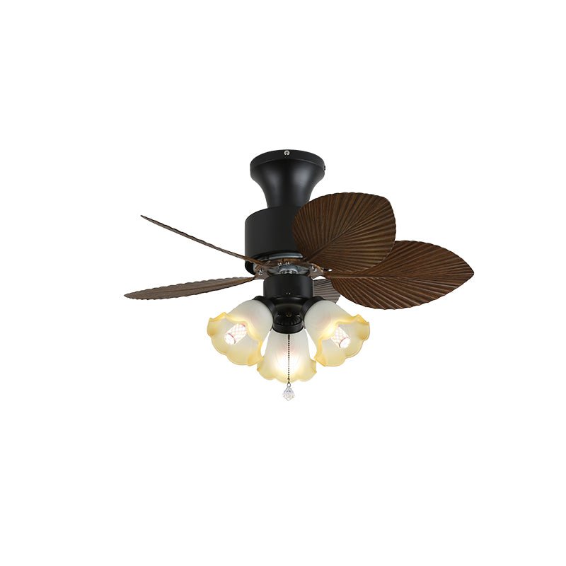 Celoine Tropical Glass Ceiling Fan Light