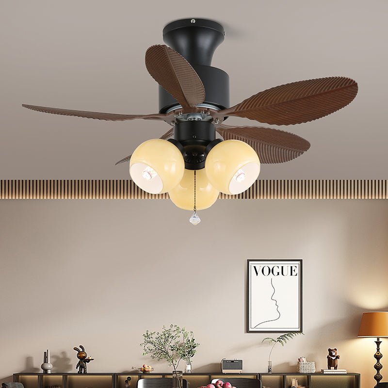 Celoine Tropical Glass Ceiling Fan Light