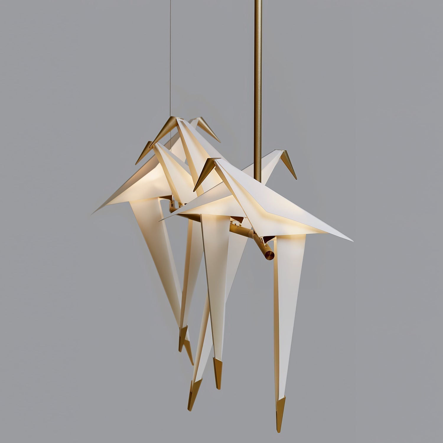 Lunuian Chandelier Paper Crane Bird Sculptural LED