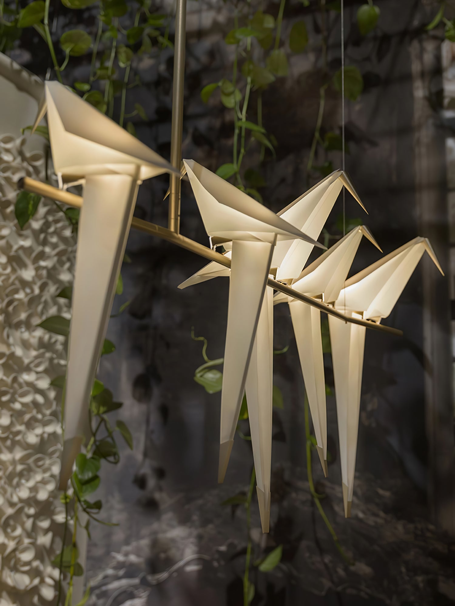 Lunuian Chandelier Paper Crane Bird Sculptural LED
