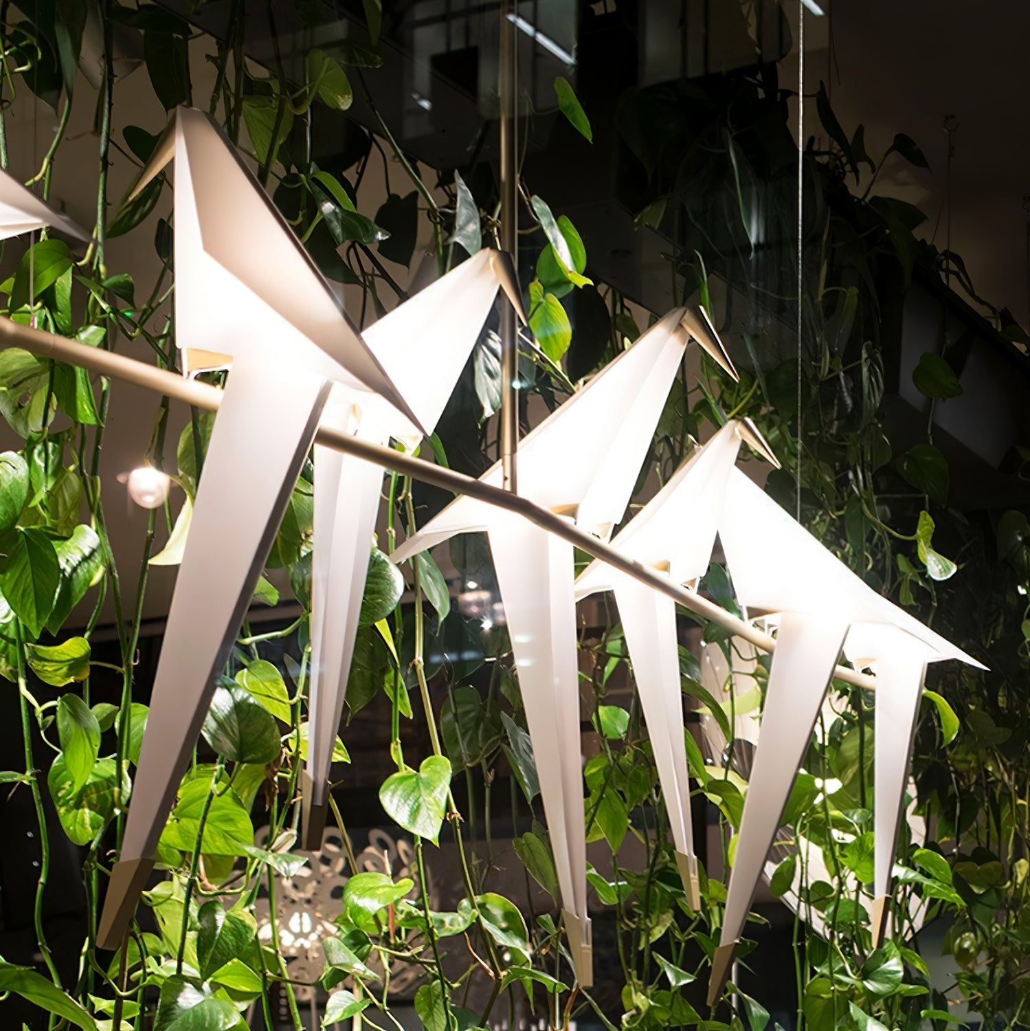 Lunuian Chandelier Paper Crane Bird Sculptural LED