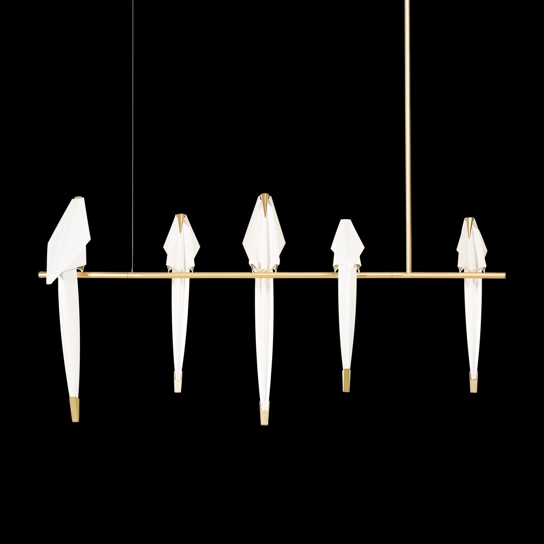 Lunuian Chandelier Paper Crane Bird Sculptural LED