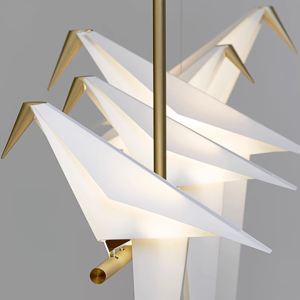 Lunuian Chandelier Paper Crane Bird Sculptural LED