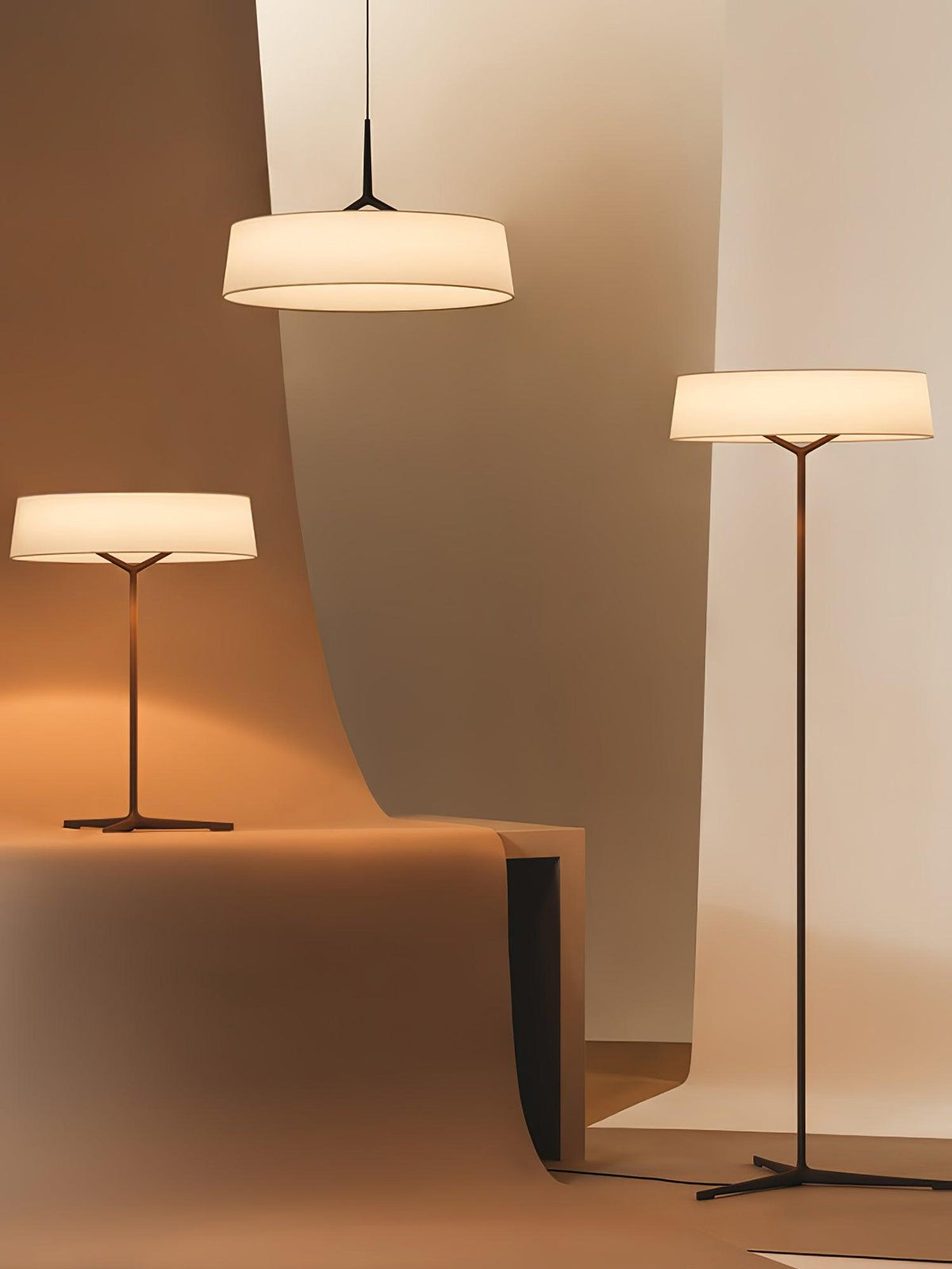 Linisine Cylindrical Fabric Pendant Light