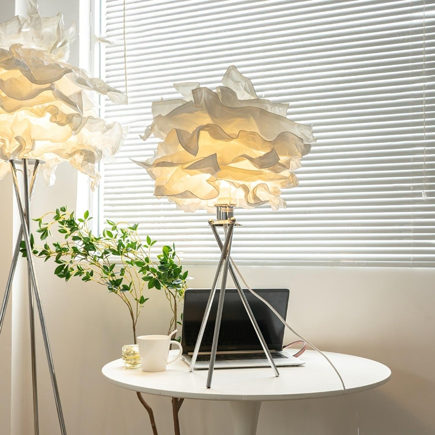 peony Modern Paper Table Lamp - Neutral Decor