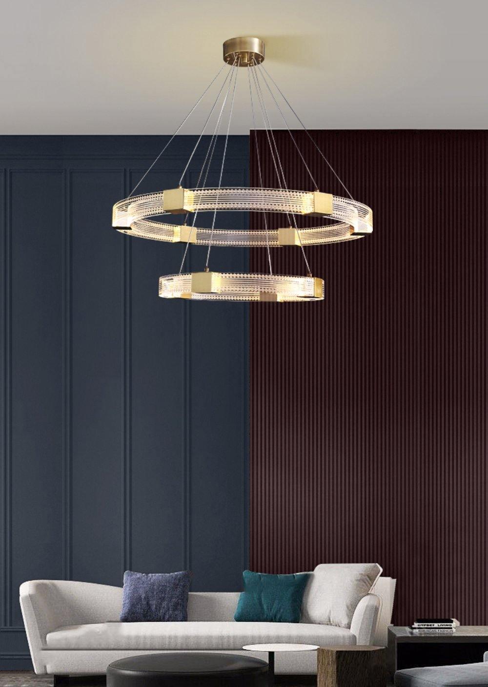 Eurdora Modern Minimalist Ring LED Chandelier - Neutral Decor
