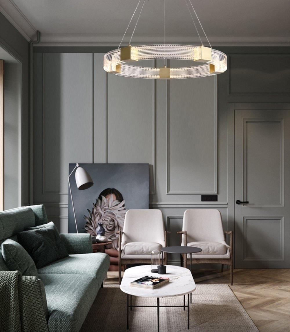 Eurdora Modern Minimalist Ring LED Chandelier - Neutral Decor