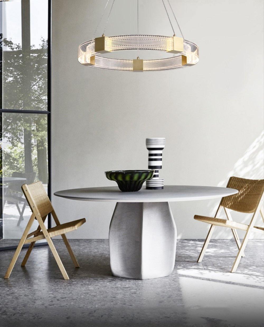Eurdora Modern Minimalist Ring LED Chandelier - Neutral Decor