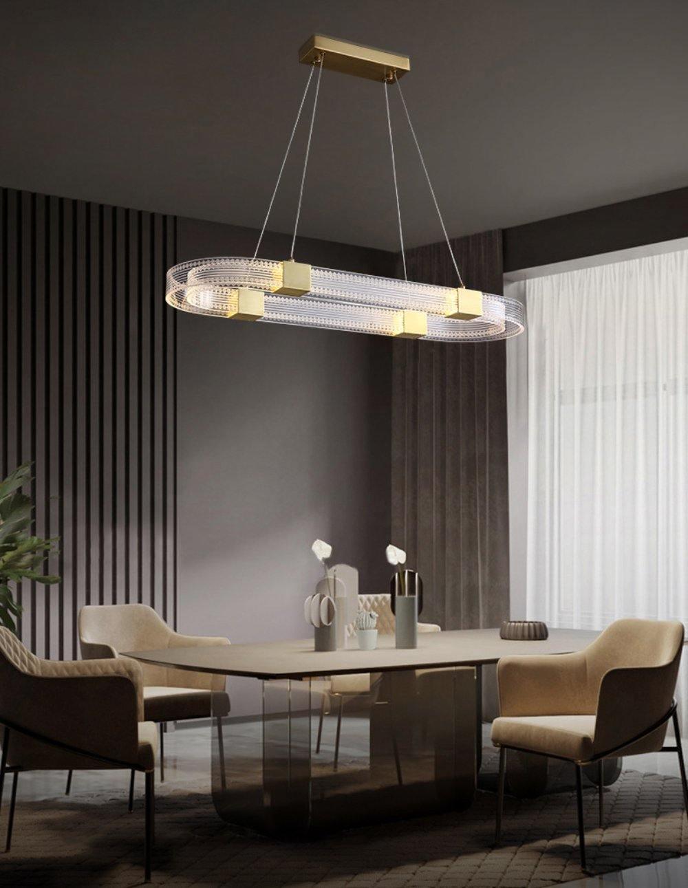 Eurdora Modern Minimalist Ring LED Chandelier - Neutral Decor