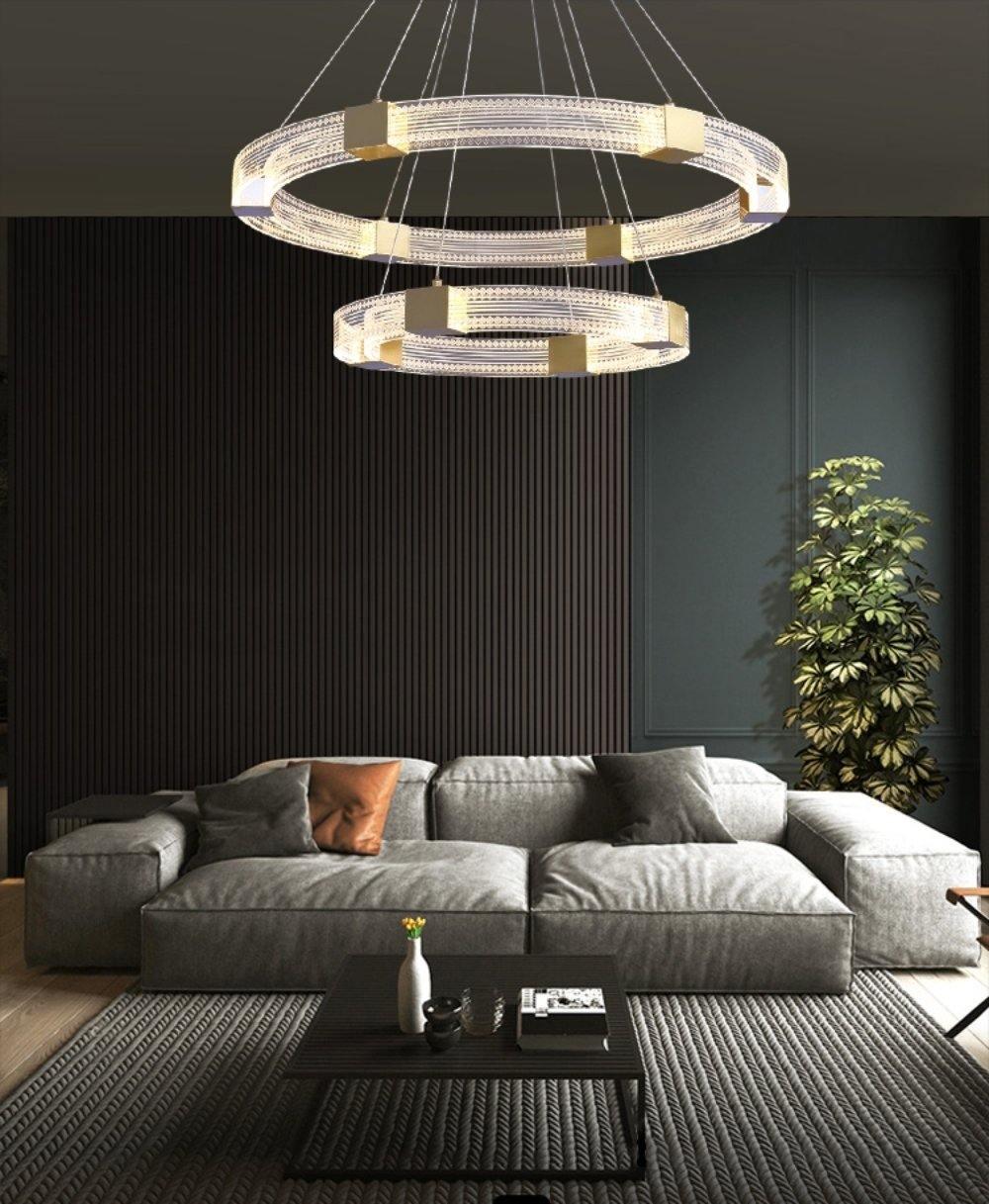 Eurdora Modern Minimalist Ring LED Chandelier - Neutral Decor
