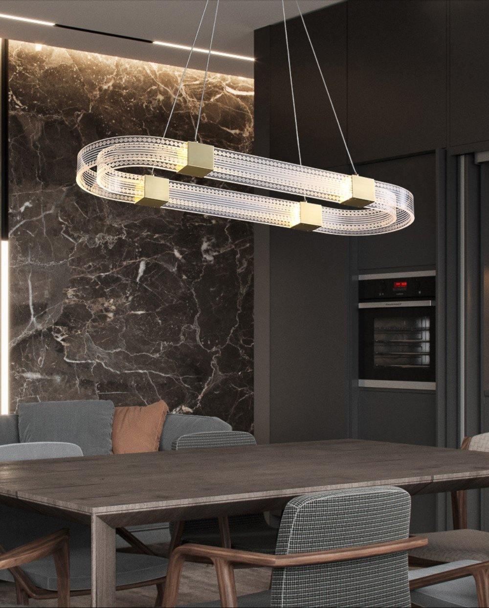 Eurdora Modern Minimalist Ring LED Chandelier - Neutral Decor
