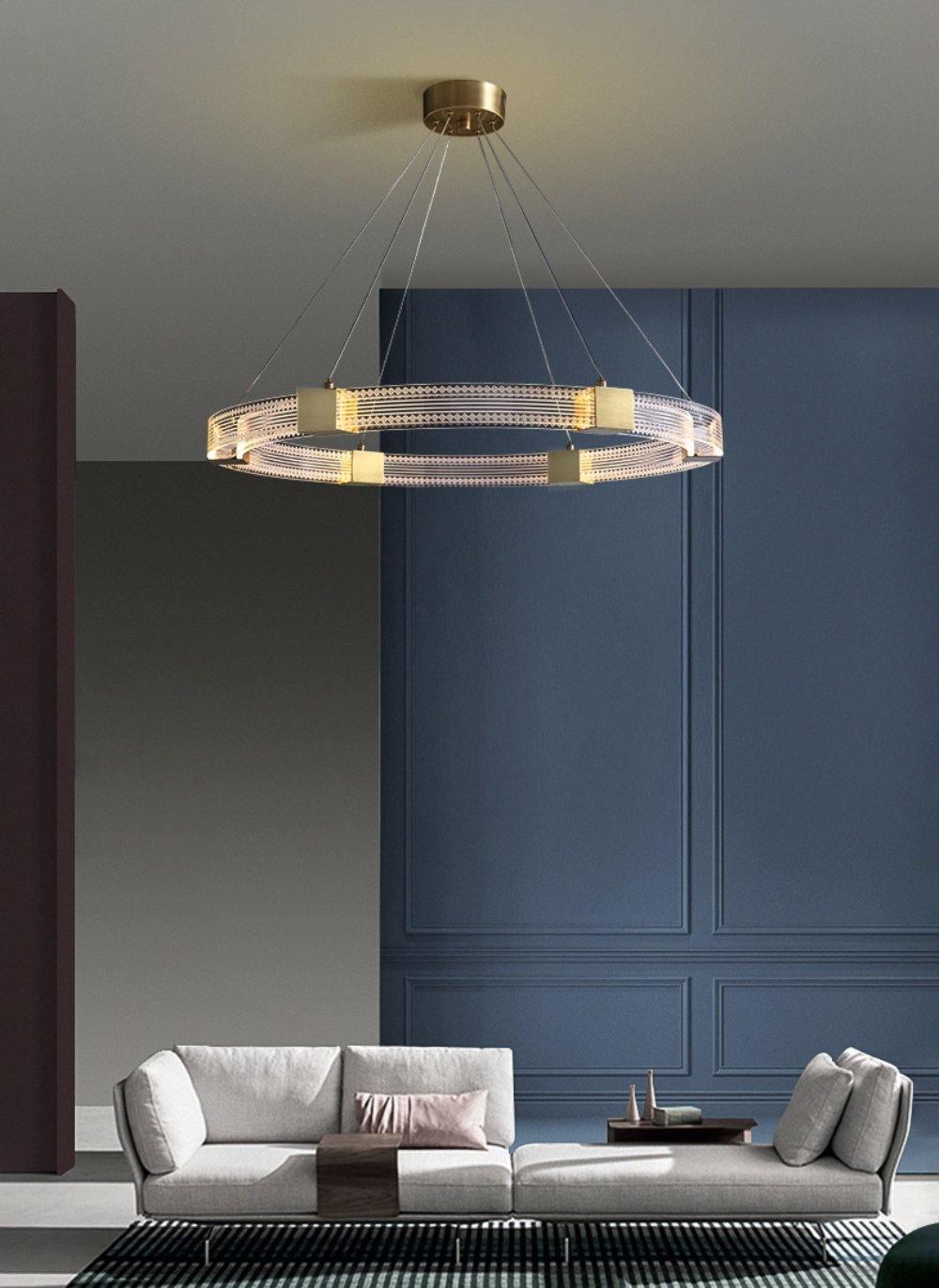 Eurdora Modern Minimalist Ring LED Chandelier - Neutral Decor