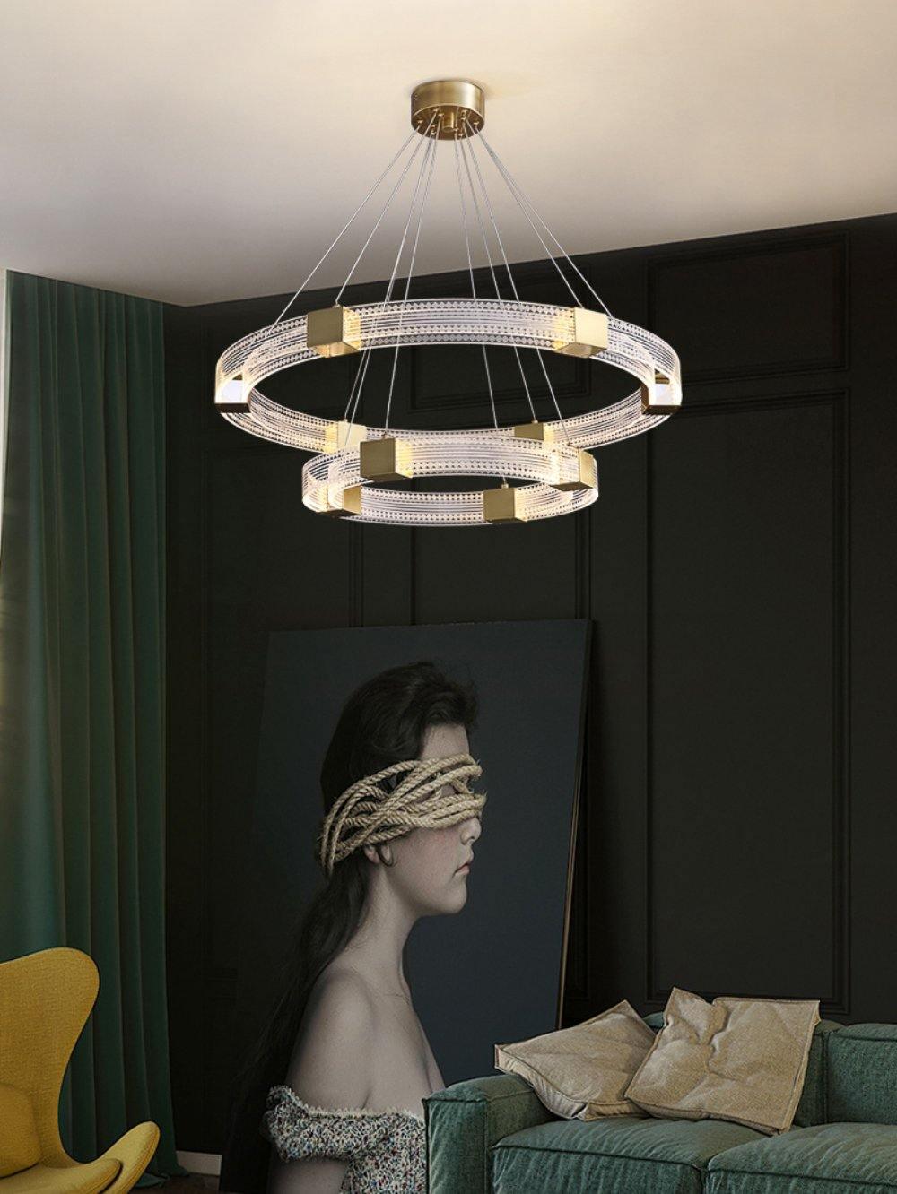 Eurdora Modern Minimalist Ring LED Chandelier - Neutral Decor