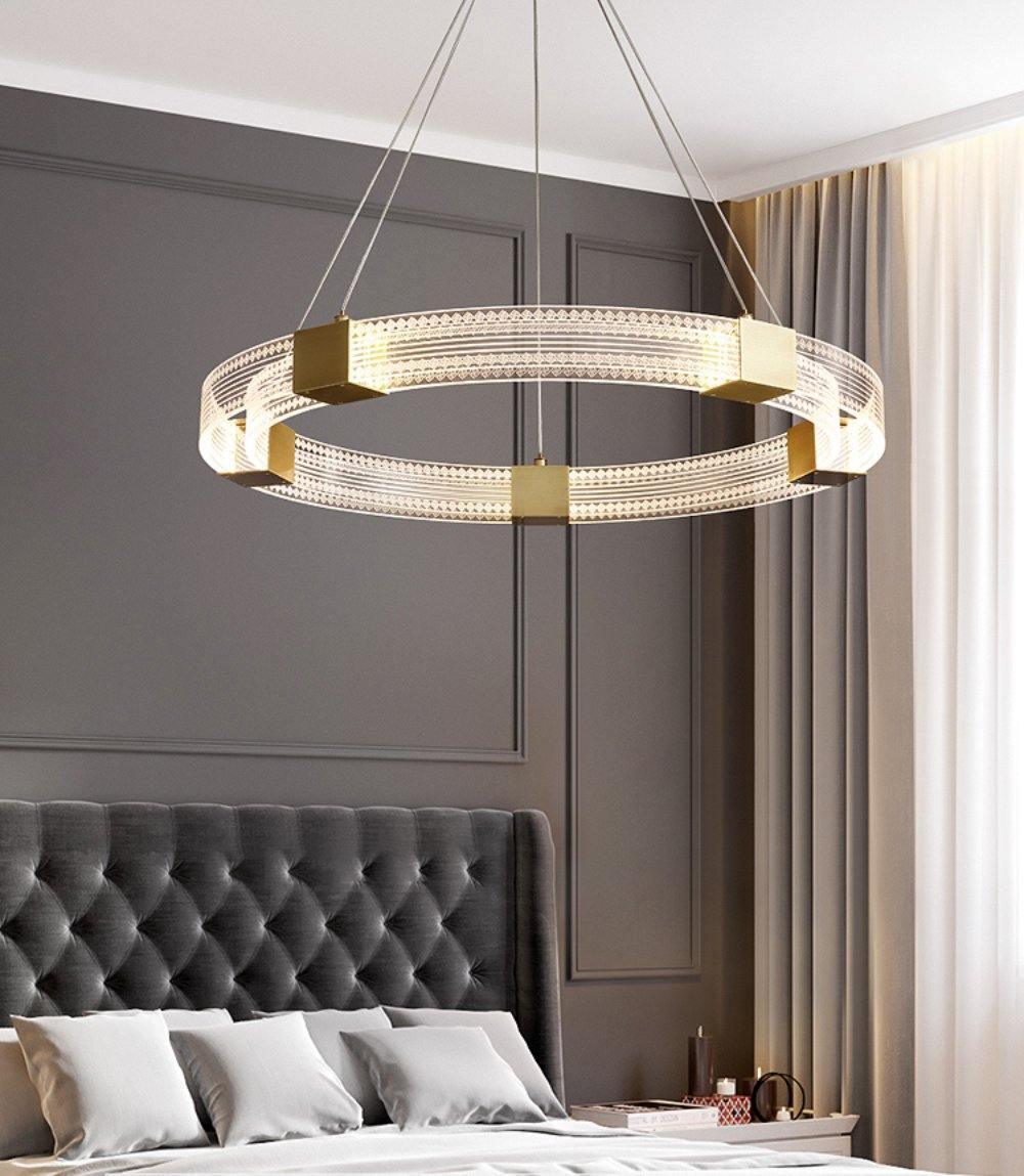Eurdora Modern Minimalist Ring LED Chandelier - Neutral Decor