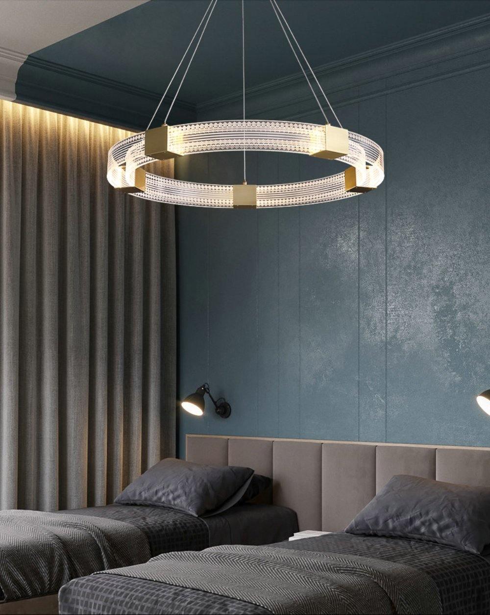 Eurdora Modern Minimalist Ring LED Chandelier - Neutral Decor