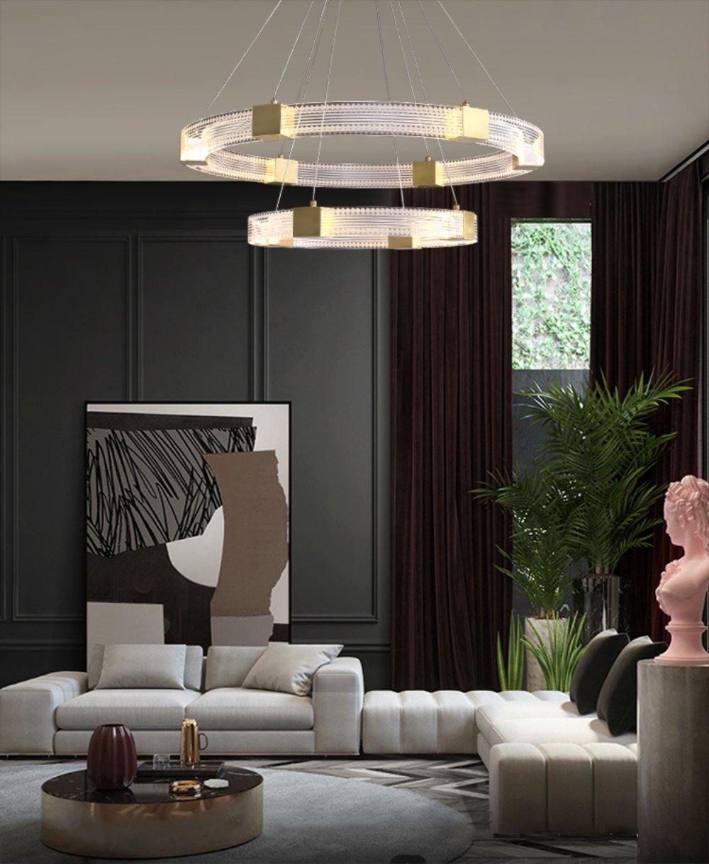 Eurdora Modern Minimalist Ring LED Chandelier - Neutral Decor