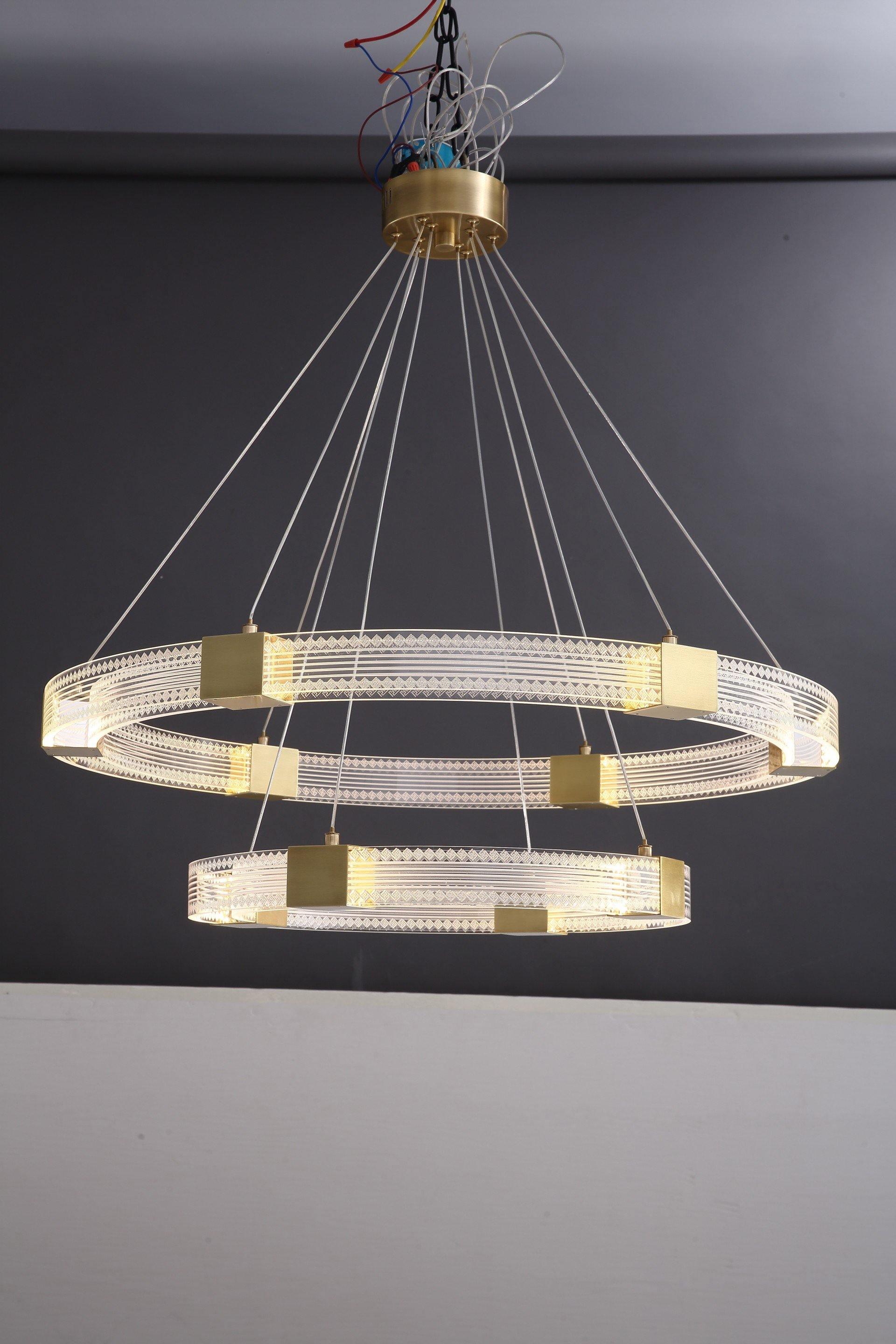 Eurdora Modern Minimalist Ring LED Chandelier - Neutral Decor