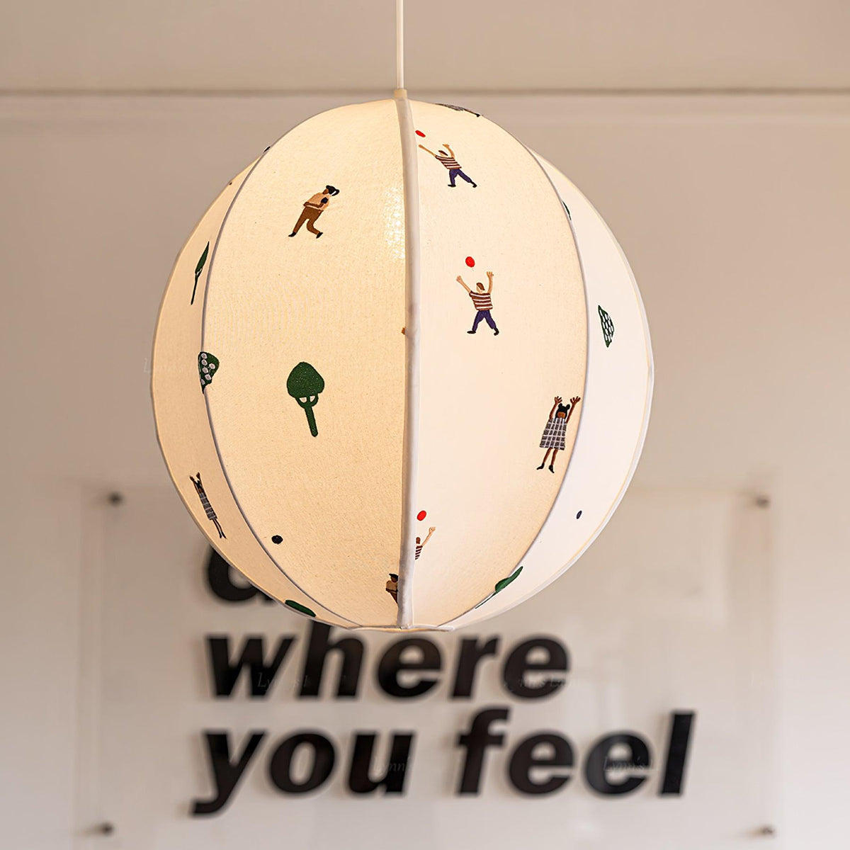 Wacell Art Textile Swag Fabric Pendant Lamp