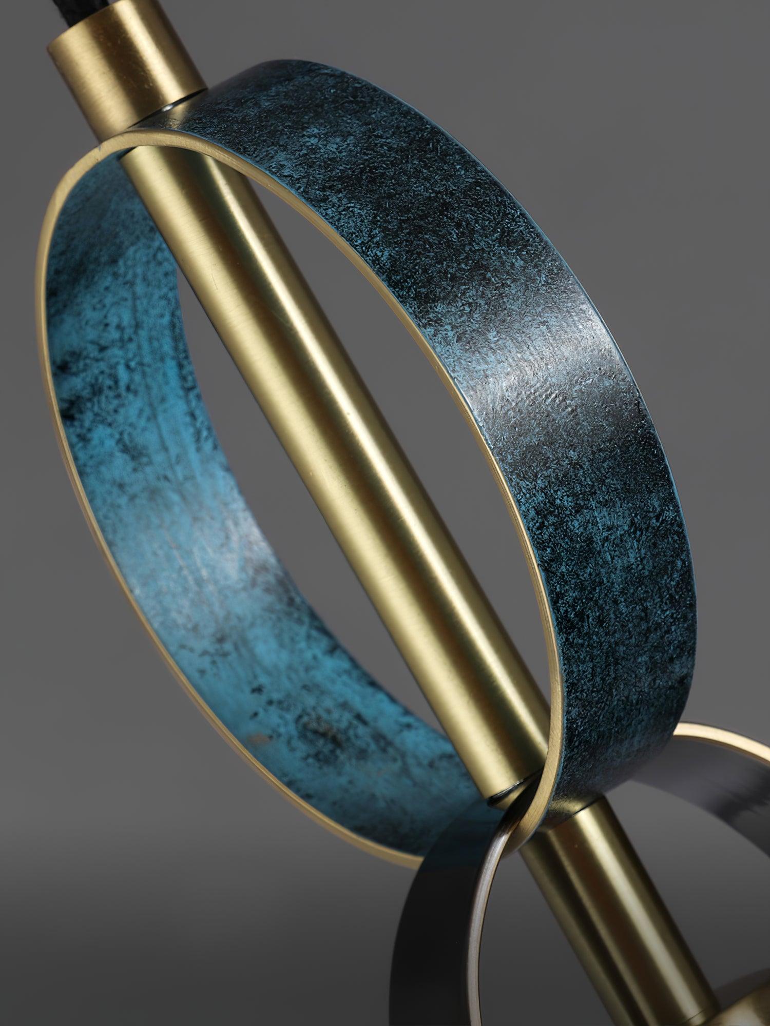 Eirerine Pendant Light Glass Brass Teal