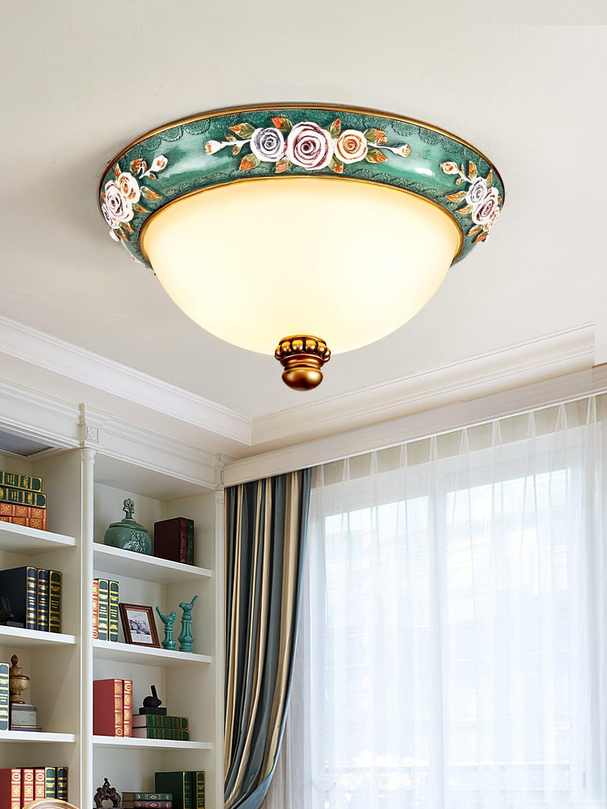 Cexora Pastoral Bowl Resin Glass Ceiling Light