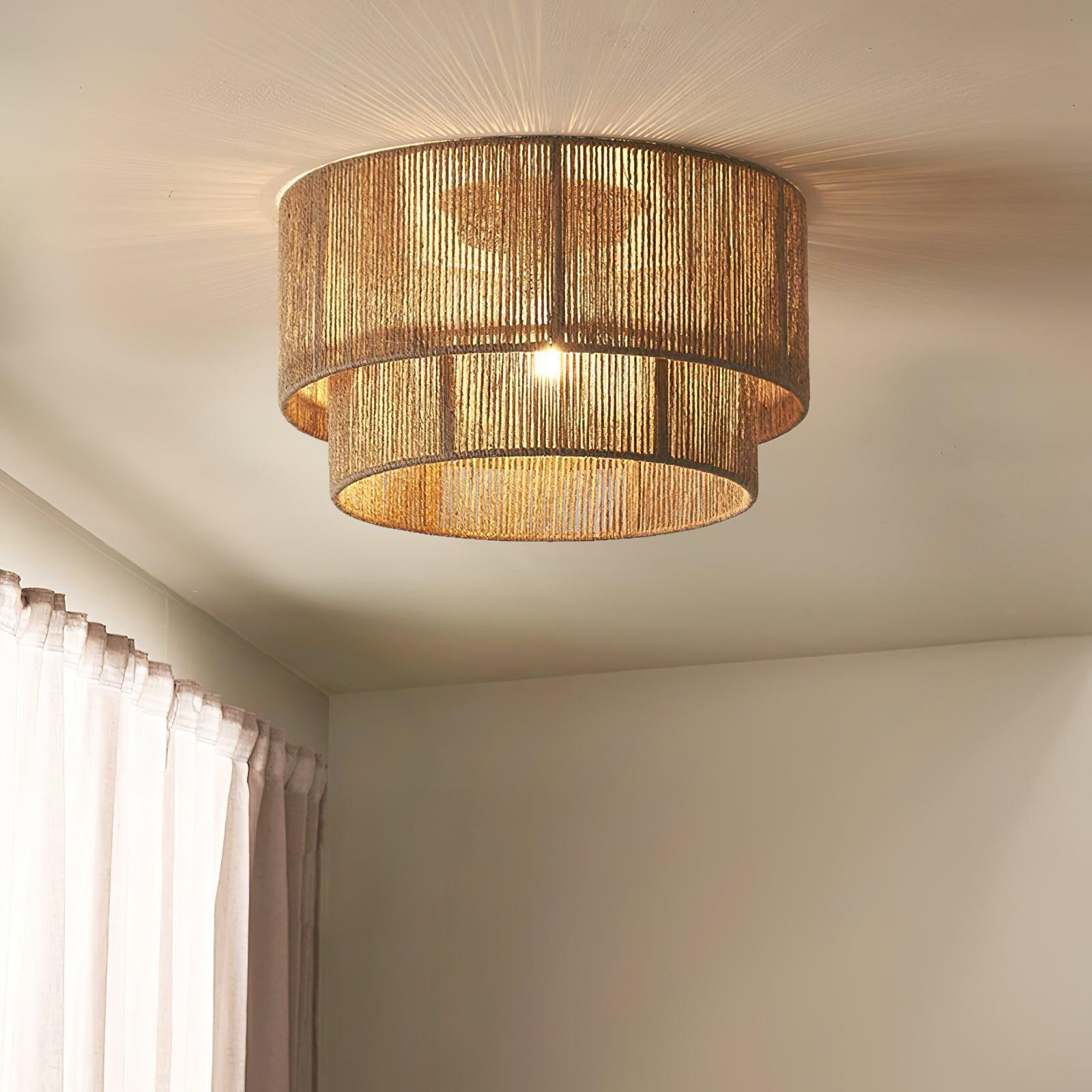 Casora Classic Art Natural Rope Ceiling Light